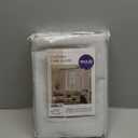 MIULEE 100% Blackout Linen Textured Curtains for Bedroom Solid Thermal Insulated Heathered White Grommet Room Darkening Curtains & Drapes Luxury Decor for Living Room Nursery 52 x 84 Inch (2 Panels)