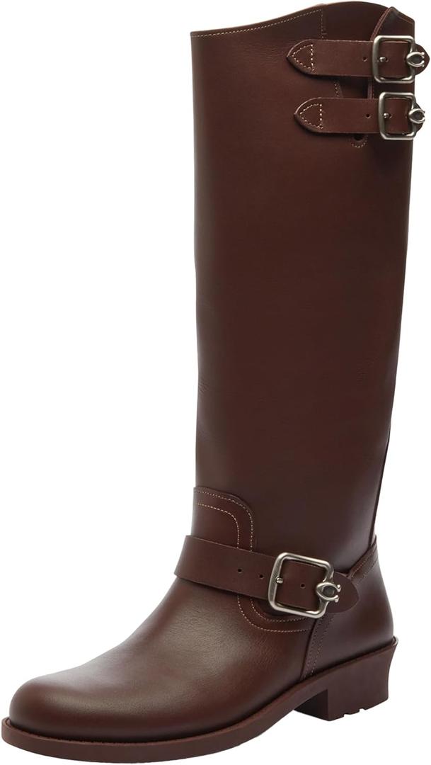 COACH Women's Daria Moto Boot Industrial Shoe (9, Maple)