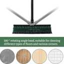 Eyliden Double-Sided Floor Scrub Brush, 65.5'' Long Handle, V-Shaped Head Brushes for Crevice and Corner Cleaning, No-Scratch Effortless Grout Brush for Floor Joint Tile Seams Bathroom Kitchen (Green)