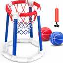 Pool Basketball Hoop Pool Games Pool Toys with 2 Basketballs Floating Basketball Hoop for Pool for Kids & Adults Indoor Outdoor
