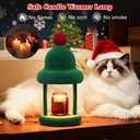 Christmas Candle Warmer Lamp with Timer, Dimmable Wax Warmer Lamp, Flocking Candle Melter Lamp for Jar Candles, Christmas Birthday Gifts for Mom Women (Green)