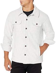 Amazon Essentials Men's Long-Sleeve Polar Fleece Shirt Jacket, Light Grey Heather, X-Large