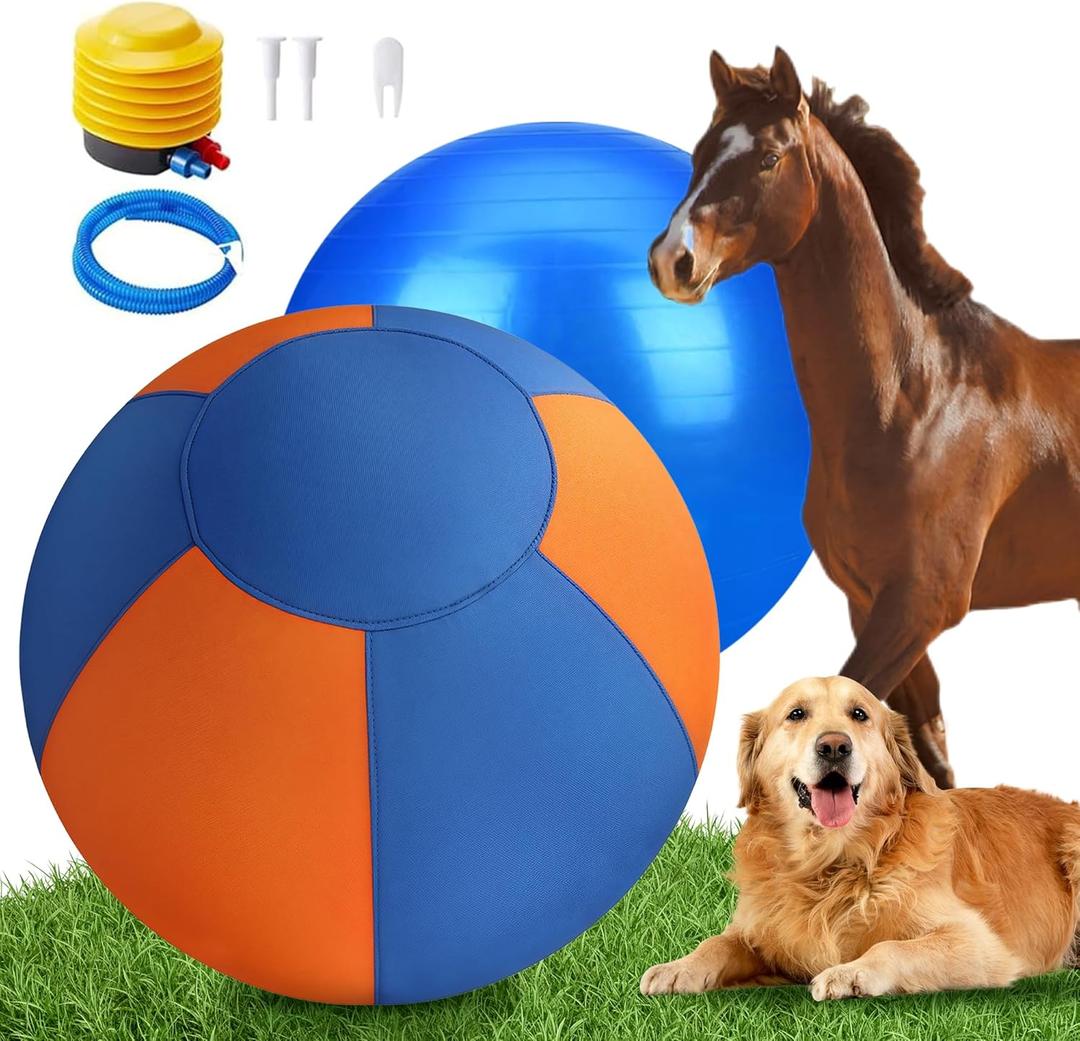 18" Herding Ball for Dogs, Dual-Layer Herding Toy with Protective Cover, Durable Giant Dog Ball for Australian Shepherd, Cattle Dog, Border Collie for Outdoor Play (Orange)