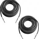 2Pcs 50 Feet Professional 1/4" to 1/4" Speaker Cables, Pair 50 ft 12 Gauge 1/4 Male Inch Audio Amplifier Connection Heavy Duty Cord Wire (50ft)