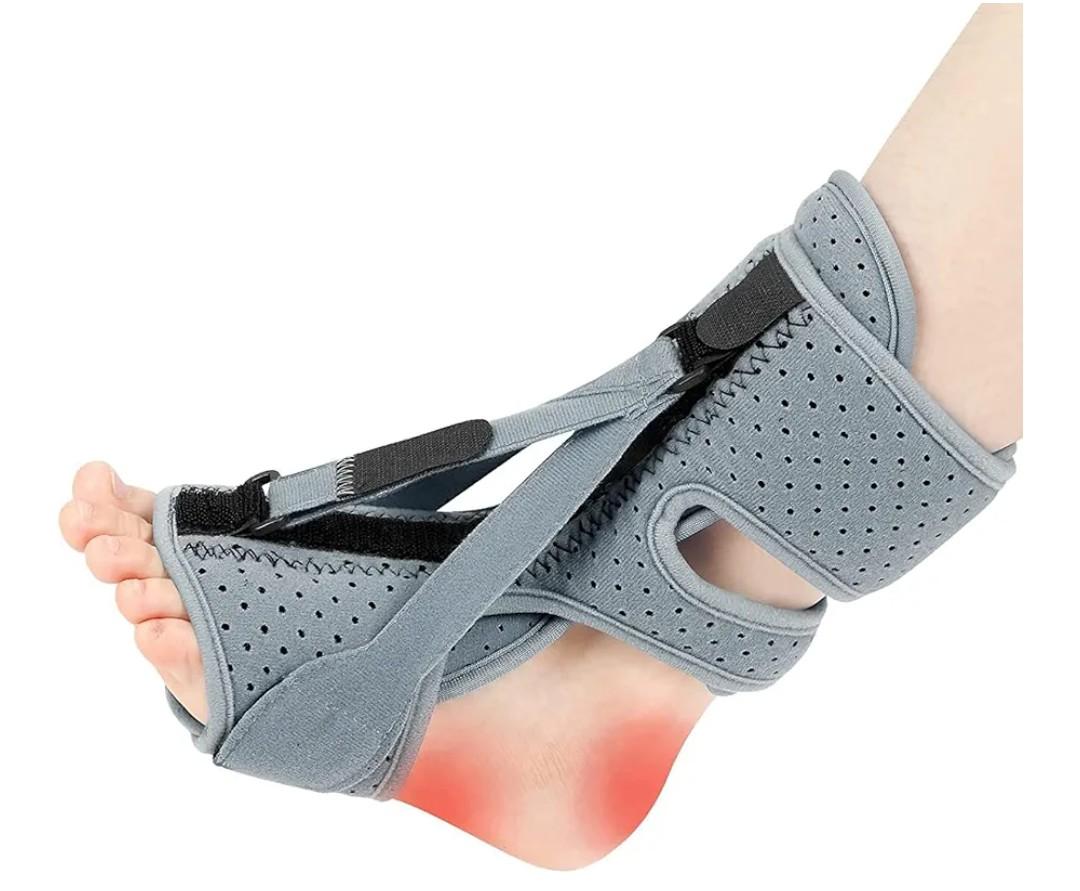 ANSUSIC Plantar Fasciitis Night SplintUpgrade 3 Adjustable Planter Facetious Straps,Support Relief Foot Drop Achilles Tendonitis(Gray1PC)