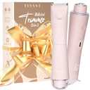 Bikini Trimmer for Women, 2 in 1 Electric Shaver for Women, Pubic Hair Trimmer Waterproof IPX7 with LED, Bikini Razor for Leg Arm Underarm Bikini Area, Pull Bows Gift Box for Friends - Pink