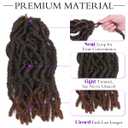 FANCEE Faux Locs Crochet Hair 8 Inches Short Curly Dreadlocks Extensions for Black Women Pre Looped Soft Nu Locs Ombre Brown Wavy Crochet Dreads Braiding in Hair Extensions(6 Packs 120 Strands)