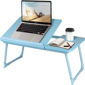 Laptop Desk for Bed or Couch, Lap Desk, Home office Desks, Breakfast Tray Desk, Desk with Cup Holder, Watching Movies in Bed, laptop stand for bed, Lap Desk, Fordable Legs Desk (blue) (Blue)