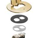 Arlington Industries - FLB6230MB - Floor Box Cover Kit, Flip Lid/Duplex Receptacle, 6 in. Dia, Brass