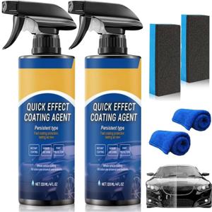 2 PCS Car Coating Spray, Quick-Acting Nano Coating Agent, Waterless Wash Polish & Paint Protection, Multi-Use for Auto Paint and Glass