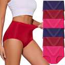 PPBYS Womens Underwear Pack,C Section High Waisted Tummy Control Moisture-Wicking Brief Underwear,plus size Panties 6 Packs XL