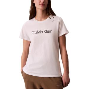 Calvin Klein Women's Performance Cotton Modal Logo Tee (White, L)