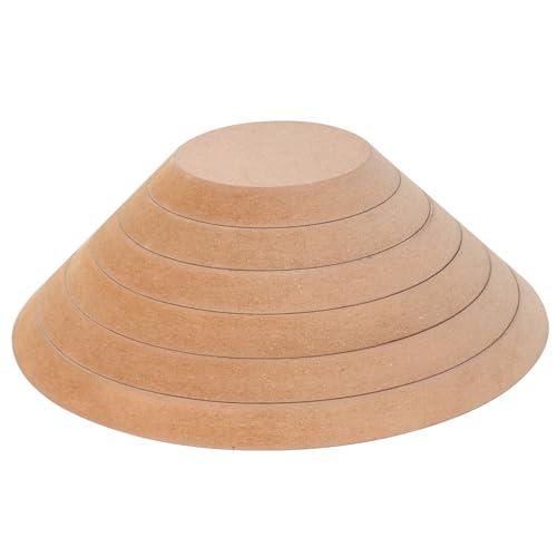 LEOLIO 6 Pcs Ceramic Mold for Clay, Wooden Pottery Clay Molds for Pottery, Elegant Ceramic Plate for Slump Tools and Handbuilding Craft (Round, 5.0‘’-11.0")