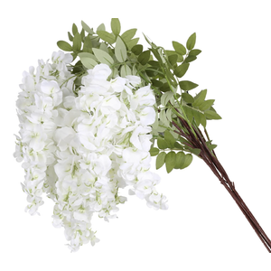 White Artificial Wisteria Hanging Flowers Fake Wisteria Flowers for Floor Vases Silk Flowers for Wedding Arch Ceremony Window Box Home Garden Backdrop Decoration (White)
