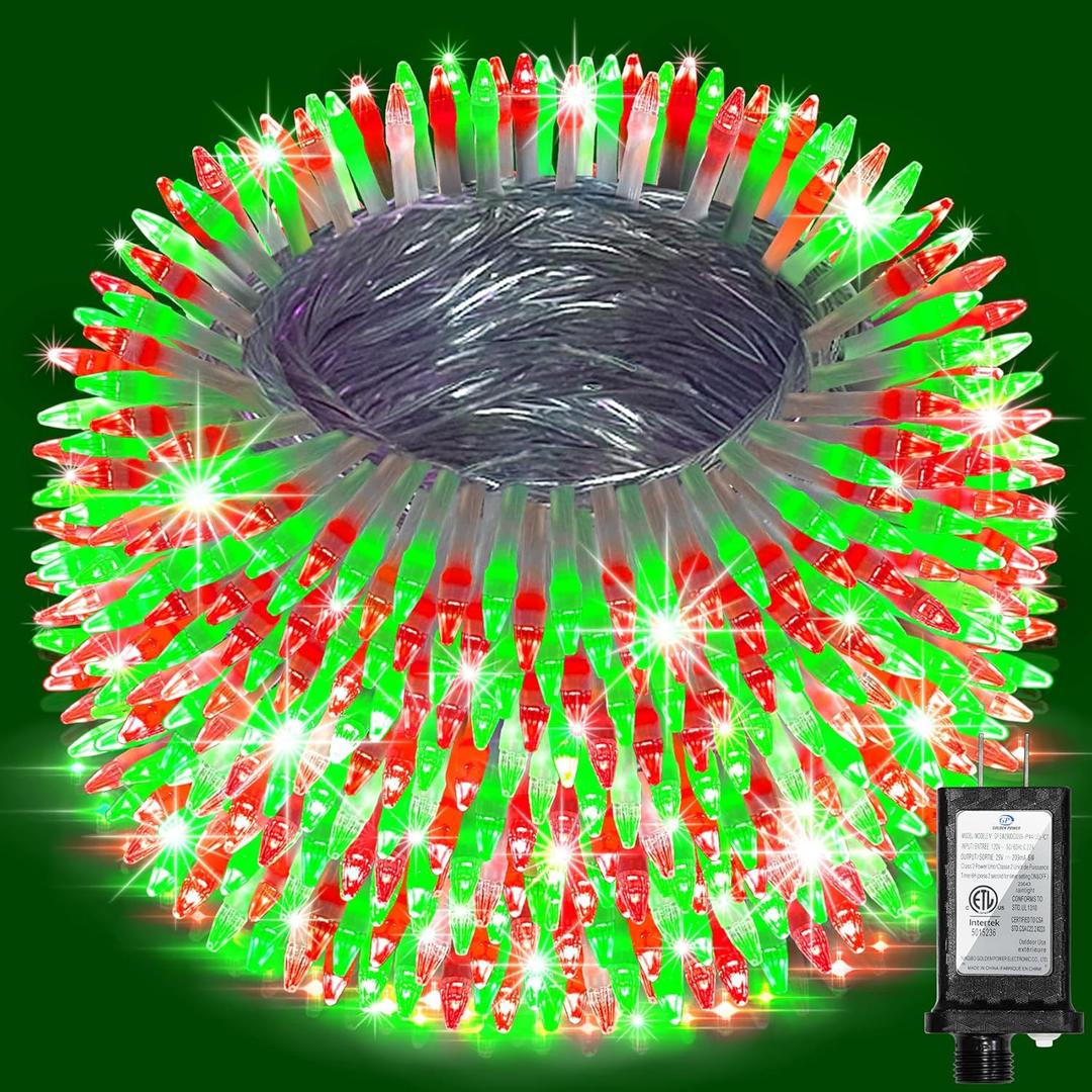 1500 LED Chrstmas Lights, 470ft Outdoor Christmas String Lights with 12 Modes, Red & Green LED String Lights with Timer Dimmable Waterproof for Tree Fence Garden Xmas Wedding Party Decor Red & Green