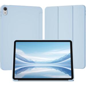 Case for iPad Air 11 Inch (M4/M3/M2, 2026/2025/2024), for iPad Air 5th/4th Gen 10.9 Inch Without Pencil Holder, Slim Folio Trifold Stand Cover with Soft TPU Back, Auto Wake/Sleep, Sky Blue