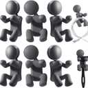 6Pcs Creative Silicone Doll Multifunction Hook, Self-Adhesion Wall Hooks For Kitchen Bathroom, For Clip & Hanging Razor, Key and Etc, Home Office Dorm Room EssentialsGrayFun Gifts For Best Friend