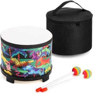 Tosnail 8 Inch Percussion Drum with Storage Bag and Mallets, Musical Instrument for Christmas Birthday Gift - Jungle