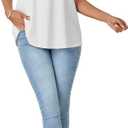 Vrtige Women's Spaghetti Strap Tank Tops Lace Trim V Neck Eyelet Embroidery Sleeveless Cami Top (M)