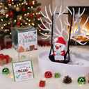 Christmas Crochet Doll Santa Keychain Santa Christmas Gift Positive Doll with Positive Card Box, Stocking Stuffer Delightful Birthday Gift for Women Family Friends