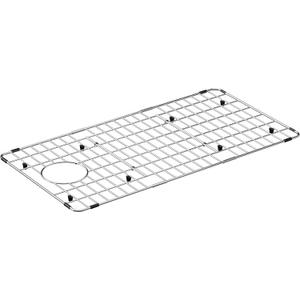 Sink Grid Protector Kitchen Sink Bottom Grid Metal Large Sink Grate with Rear Drain for Single Sink Bowl 28.8"L14.8"W