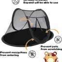 Rest-Eazzzy Small Animal Tent, Portable Cat Tent, Cat Enclosures for Outside and Indoor with Carry Bag, Pet Playpen for Hamster, Guinea Pig, Rabbits (XS-Black