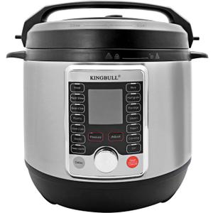 KINGBULL 12-in-1 Electric Pressure Cooker, Slow Cooker, Rice Cooker, Steamer, Saut, Yogurt Maker & Warmer, One-Touch Programs,Support DIY,Stainless Steel/Black. (8 Quart)