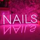 Britrio LED NAILS Neon Sign Light Pink Nails Spa Beauty Salon Studio LED Wall Art Decor Sign for Business Stores Logo Barber Shops Indoors Nail Tech Gift 5V USB Powered with Dimmer Switch 15.75 IN
