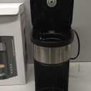 Single Serve Hot & Iced Coffee Maker, for K Cup Pod and Grounds, 6 to 24oz Brew Size, Slim Compact for Small Spaces, Descaling Reminder, with Reusable Filters, Black