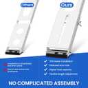 Air Conditioner Support Bracket: Heavy Duty with 2 Arms, Up to 220 lbs, Universal Window Units for 5,000 to 24,000 BTU, Anti-Slip AC Window Bracket with Level Indicator