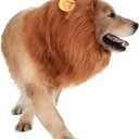 Dog Lion Mane Costume - Realistic Mane with Ears for Medium to Large Sized Dogs, Pet Halloween Costumes Birthday Party Cosplay Apparel (Dark Brown)