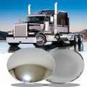 2 pcs Chrome Hub Covers for Semi Truck Hub Caps- 5 Even Notched - for Front Wheel 8-23/32" Hub Caps,Lip: 7/16" with pre-Installed Clips Semi Truck Hub Covers Dome Metal Replace MW1273BK ACX43200
