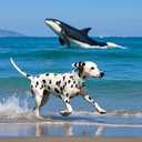 DOGWONG Summer Dog Collar, Cute Blue Whale Dog Collars, Adjustable Summer Shark Pet Collars Boy Male Coastal Beach Necklace for Small Medium Large Dogs
