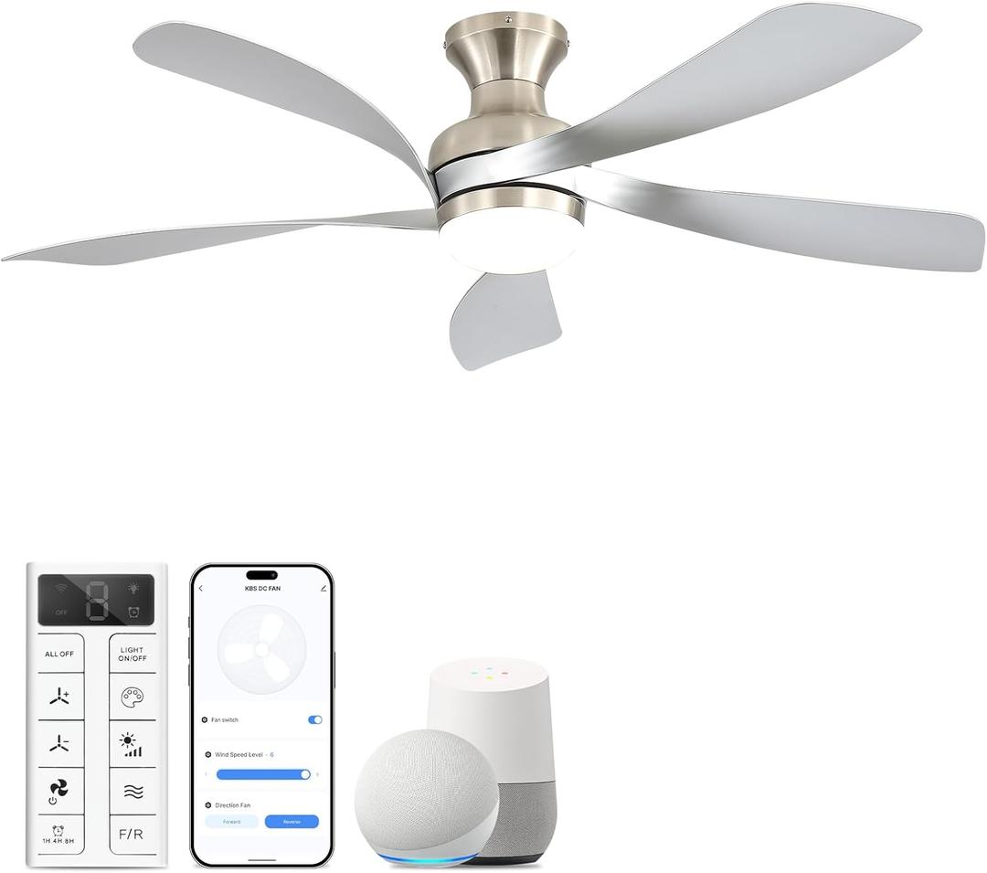 Sofucor 52 Inch Smart Ceiling Fans with Lights and Remote, APP Control, 52 inch Max