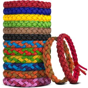 Mosquito Repellent Bracelets, DEET-Free, Individually Wrapped PU Leather Insect & Bug Repellent Wrist Bands (Pack of 24) (1 Count (Pack of 24))