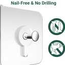 3 x Picture Hangers Without Nails, No Damage Picture Hooks, 20 Counts Adhesive Hooks on Kitchen,Bathroom,Bedroom and Office, 13 lbs Load max