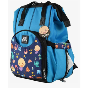 Uni Baby Diaper Bag, Mommy and Baby Stuff Backpack with Fun Prints, Pink and Black (Blue)