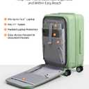 Carry On Luggage Airline Approved, Expandable Front Pocket with Spinner Wheels, PC Hardside Rolling Luggage with TSA Lock for Travel Women Men, Avocado Green, 20 inch Carry on