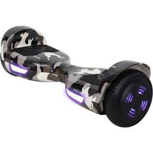 Hover-1 Helix Electric Hoverboard | 7MPH Top Speed, 4 Mile Range, 6HR Full-Charge, Built-In Bluetooth Speaker, Rider Modes: Beginner to Expert (Camo)
