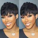VCK Short Human Hair Wigs for Black Women Short Layered Human Hair Pixie Cut Wigs for Women Summer Wig Brazilian Remy Glueless Full Machine Made
