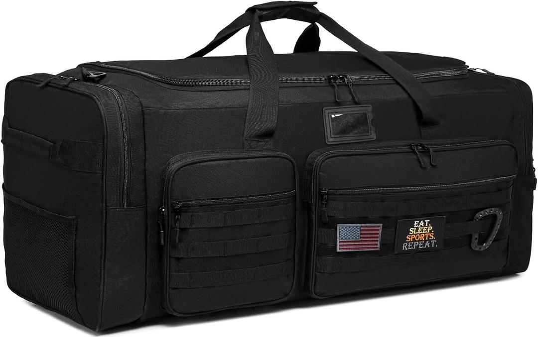 130L Extra Large Duffle Bag for Men, Heavy Duty Duffle Bag for Travel, Large Sports Gym Equipment Bag for Hockey Football Baseball Soccer Basketball & Drum Hardware