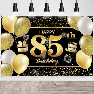 85th Happy Birthday Banner - Decorations for Men - Party Backdrop