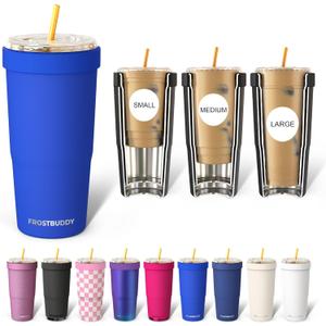 Frost Buddy Togo Buddy 30 oz Stainless Steel Vacuum Insulated Tumbler To Go Coffee Cup  Iced Coffee Cups, Iced Coffee Sleeve, Travel Mug, Thermal Cup for Hot & Cold Drinks, Dunkin Cup (Royal Blue)