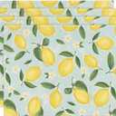 Artoid Mode Blue Lemon Flower Floral Summer Placemats Set of 4,12x18 Inch Seasonal Spring Table Mats for Party Kitchen Dining Decoration