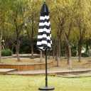 Sunnyglade 9' Patio Umbrella Outdoor Table Umbrella with 8 Sturdy Ribs (Black and White)