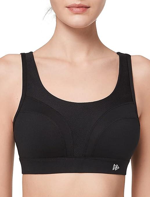 Yvette Adjustable Molded Cup Supportive Sports Bras - High Impact Wireless Bra for Large Breasts 170/92A XL+