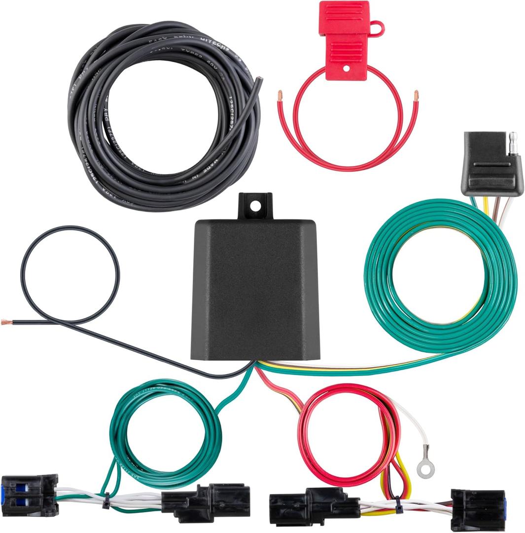 CURT 56474 4-Pin Trailer Wiring Harness fits 2021-2025 Sorento with Led Taillights and 2023-2025 Sportage | Comes with Rubber Dust Cover | No Drilling Required