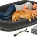 Human Dog Bed for XXL Large  Orthopedic Pet Sofa for Adult Dogs, Durable and Washable, Non-Slip Base, Bed, Couch Giant, Foldable, Cute (Dark Grey)