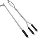 28" Fire Tongs Fire Pit Tongs Set, Stainless Steel Fireplace Tongs Log Grabber Suitable for Outdoor Fireset Fire Pit Bonfire Camp Fire Backyard Deck Indoor Fireplace Tools