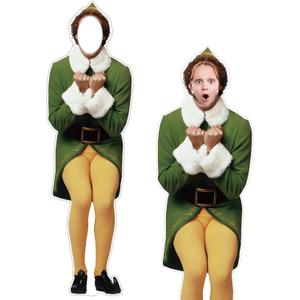 Buddy The Elf Christmas Outdoor Decorations, Elf Face in Hole Photo Props Backdrop, Funny Christmas Yard Sign with Stakes, Xmas Tree Topper Ornaments Party Decor Supplies Garden Lawn Decorative Signs
